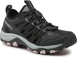 Czarne buty trekkingowe Merrell z płaską podeszwą sznurowane