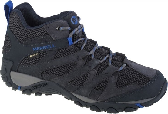 Czarne buty trekkingowe Merrell z zamszu sznurowane