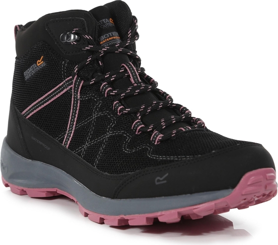Czarne buty trekkingowe Regatta sznurowane