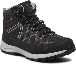Czarne buty trekkingowe Regatta z płaską podeszwą sznurowane