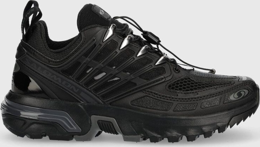 Czarne buty trekkingowe Salomon z płaską podeszwą