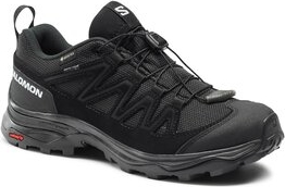Czarne buty trekkingowe Salomon z płaską podeszwą sznurowane