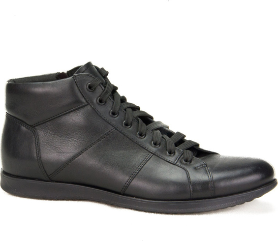 Czarne buty zimowe Awis Obuwie sznurowane