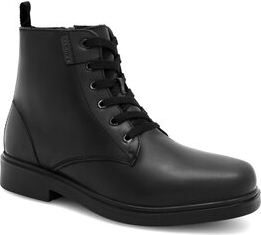 Czarne buty zimowe Badura sznurowane w stylu casual