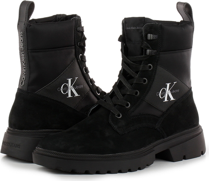 Czarne buty zimowe Calvin Klein sznurowane