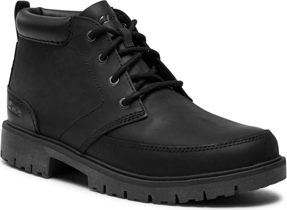 Czarne buty zimowe Clarks sznurowane w stylu casual
