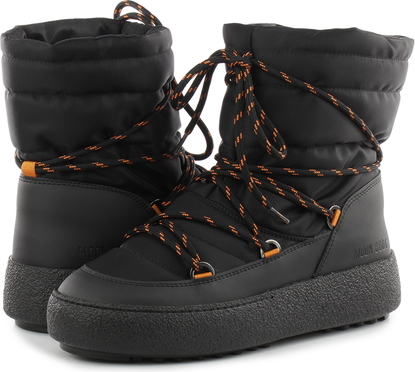 Czarne buty zimowe Moon Boot sznurowane