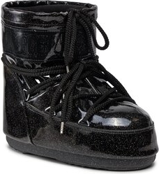 Czarne buty zimowe Moon Boot sznurowane w stylu casual