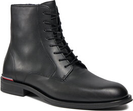 Czarne buty zimowe Tommy Hilfiger w stylu casual
