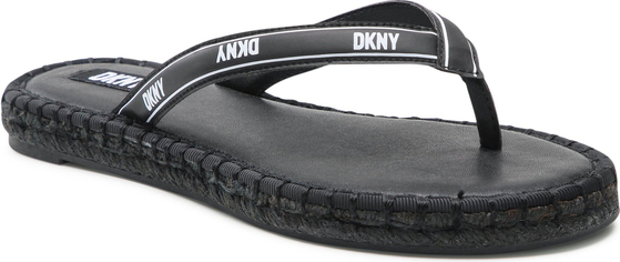 Czarne espadryle DKNY z tkaniny z płaską podeszwą