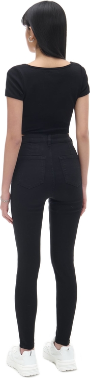 Czarne jeansy Cropp z tkaniny w street stylu