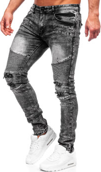Czarne jeansy Denley z bawełny w młodzieżowym stylu