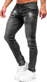 Czarne jeansy Denley z bawełny w stylu casual