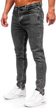 Czarne jeansy Denley z bawełny w stylu casual