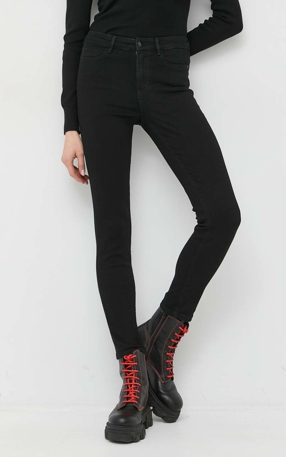 Czarne jeansy Guess w stylu casual z bawełny