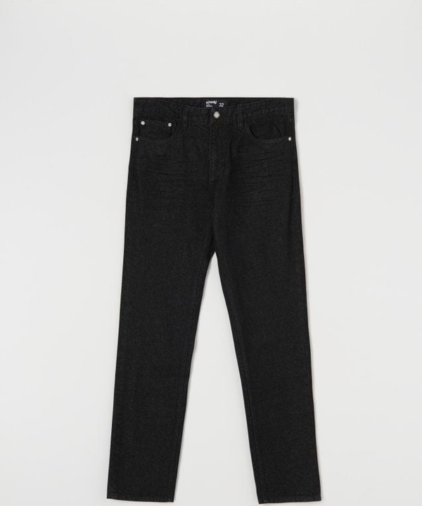 Czarne jeansy Sinsay z tkaniny w street stylu
