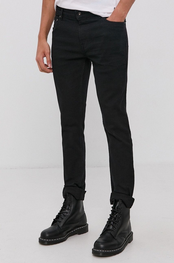Czarne jeansy Solid w street stylu