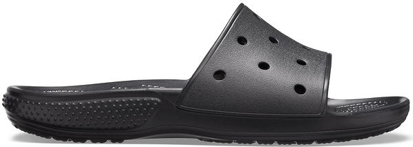 Czarne klapki Crocs w stylu casual z płaską podeszwą