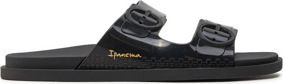 Czarne klapki Ipanema w stylu casual z płaską podeszwą