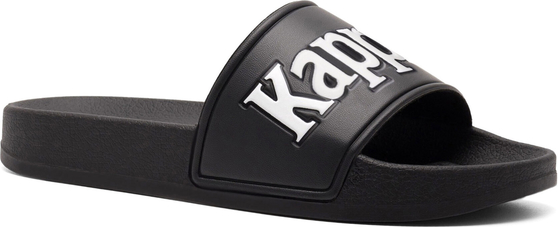 Czarne klapki Kappa z płaską podeszwą w stylu casual