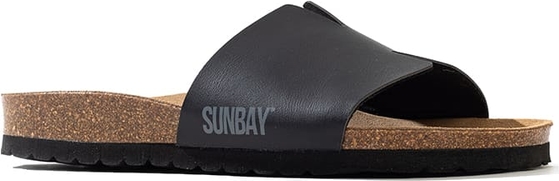 Czarne klapki Sunbay w stylu casual z płaską podeszwą