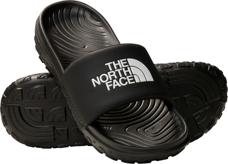 Czarne klapki The North Face w sportowym stylu z płaską podeszwą