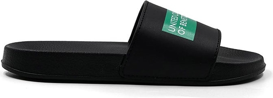Czarne klapki United Colors Of Benetton w stylu casual