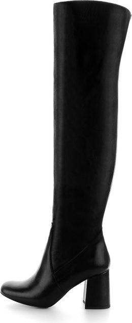 Czarne kozaki Prima Moda na zamek ze skóry za kolano