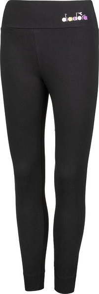 Czarne legginsy Diadora w sportowym stylu z bawełny