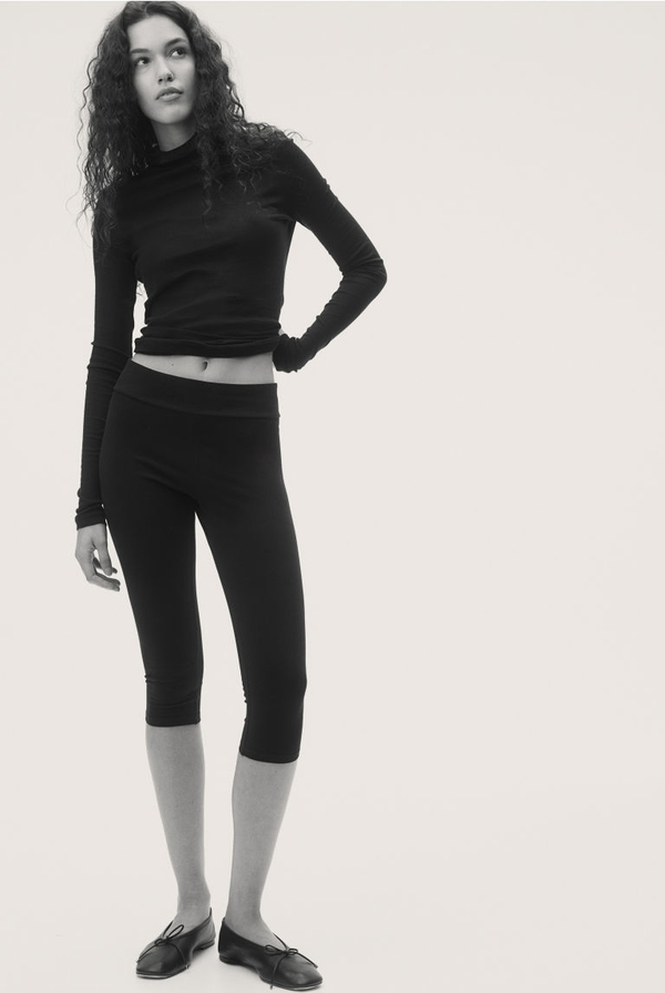 Czarne legginsy H & M z dżerseju