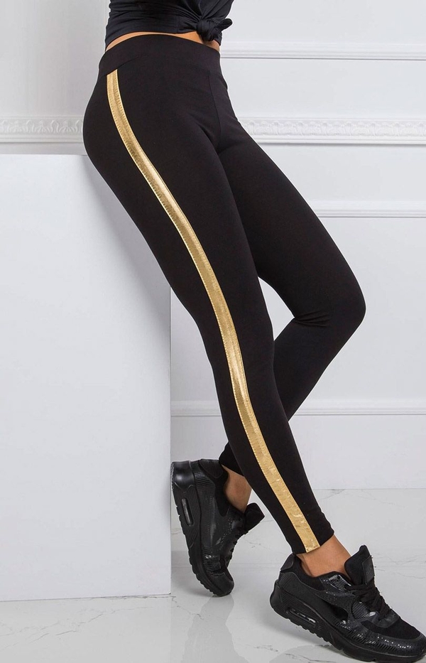 Czarne legginsy MERRIBEL z bawełny w sportowym stylu