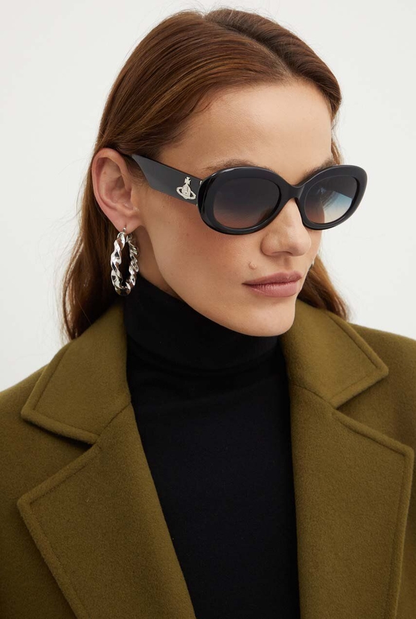 Czarne okulary damskie Vivienne Westwood
