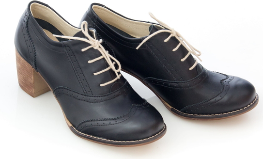 Czarne półbuty Zapato sznurowane w stylu casual