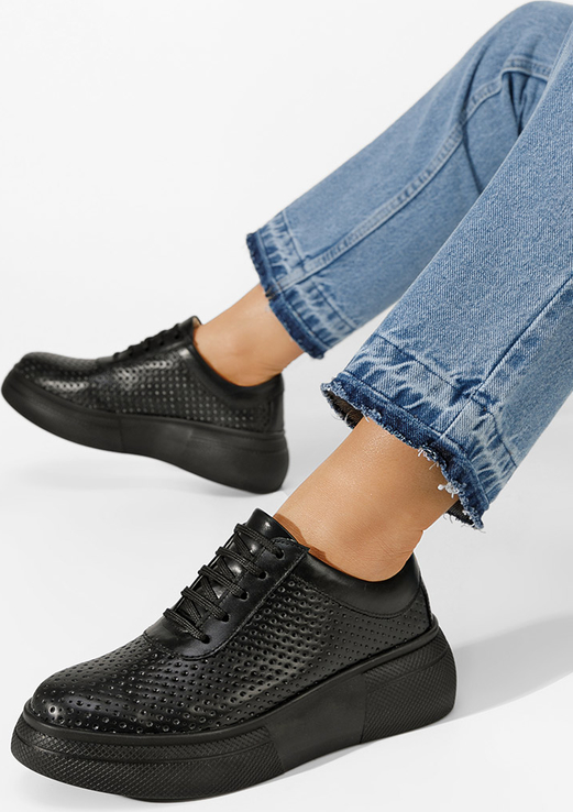 Czarne półbuty Zapatos w stylu casual