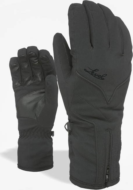 Czarne rękawiczki Level ze skóry