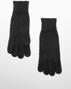 Czarne rękawiczki Mango