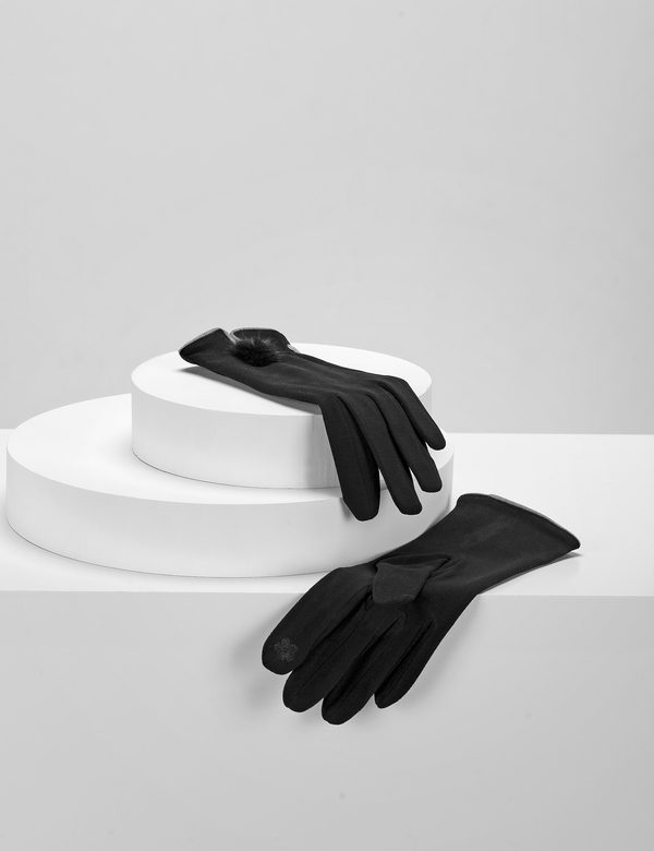 Czarne rękawiczki Molton