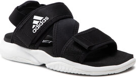 Czarne sandały Adidas z płaską podeszwą