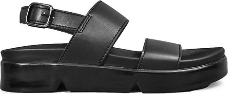 Czarne sandały Altercore na platformie w stylu casual z klamrami