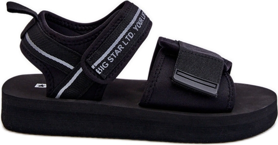 Czarne sandały Big Star na platformie z klamrami w stylu casual