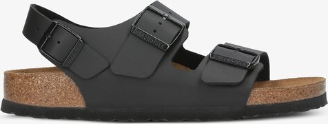 Czarne sandały Birkenstock z klamrami w stylu casual ze skóry