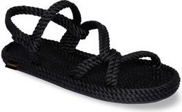 Czarne sandały Bohonomad w stylu casual z płaską podeszwą