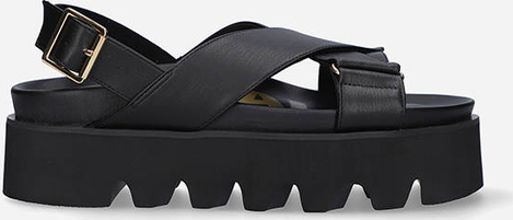 Czarne sandały Buffalo na platformie w stylu casual