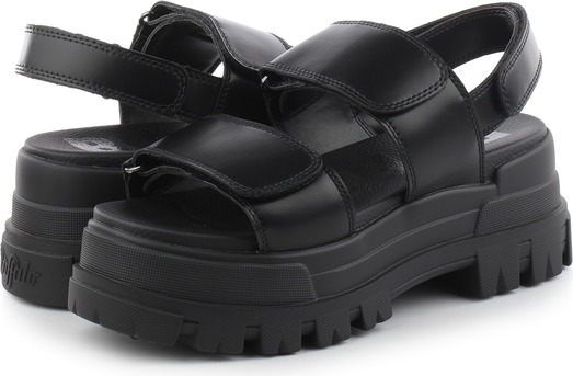 Czarne sandały Buffalo w stylu casual na platformie