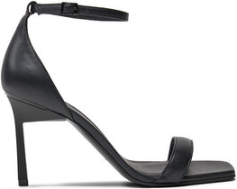 Czarne sandały Calvin Klein na szpilce z klamrami