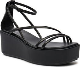 Czarne sandały Calvin Klein z klamrami na platformie