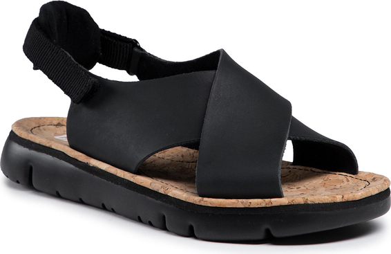 Czarne sandały Camper w stylu casual ze skóry