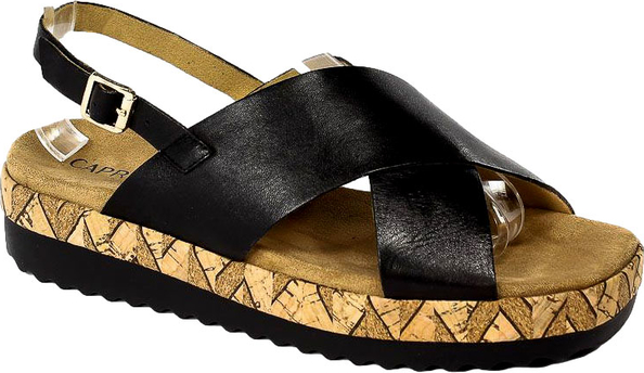 Czarne sandały Caprice z klamrami