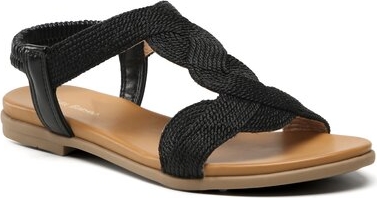 Czarne sandały Clara Barson w stylu casual z klamrami