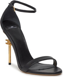 Czarne sandały Elisabetta Franchi na szpilce z klamrami